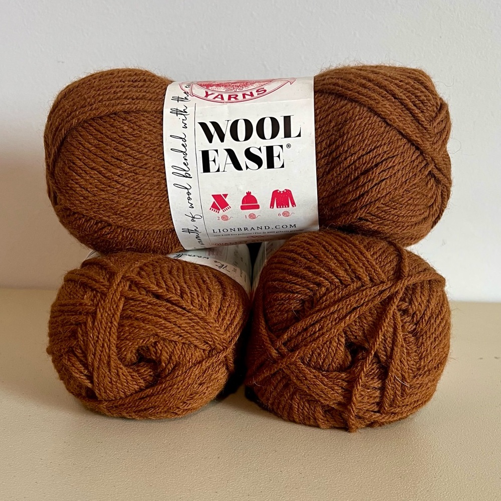 Lion Brand Wool-Ease Yarn Trio in Umber